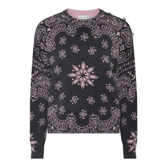 Micha trui 183126 paisleyprint Rose Grijs Micha trui 183126 paisleyprint Rose Grijs